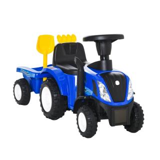 Dětské odrážedlo traktor s přívěsem, modré