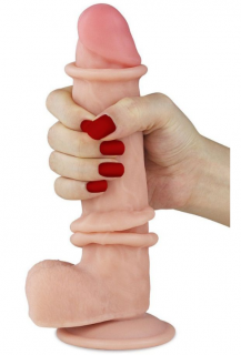 Realistické dildo s pohyblivou kůží a přísavkou Sliding Skin 8  (Lovetoy)