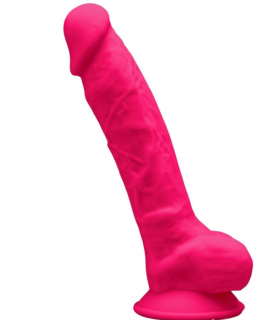 Realistické dildo z paměťového silikonu SILEXD Model 1 (růžové)