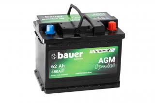 Autobaterie BAUER AGM 62Ah 12V 680A