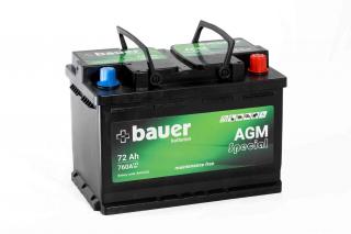 Autobaterie BAUER AGM 72Ah 760A