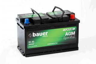 Autobaterie BAUER AGM 82Ah 12V 800A