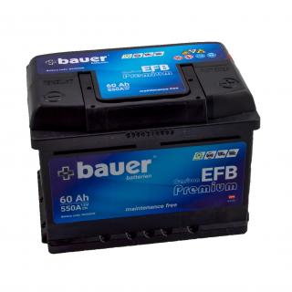 Autobaterie BAUER Carbon EFB 60Ah 12V 550A