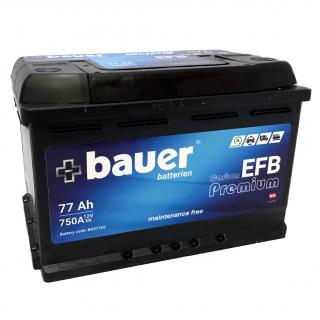 Autobaterie BAUER Carbon EFB 77Ah 12V 750A