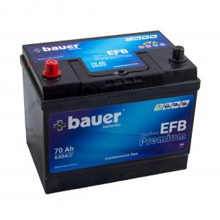 Autobaterie BAUER Carbon EFB ASIA 70Ah 12V 630A