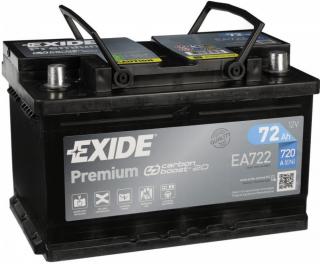 Autobaterie EXIDE Premium 72Ah, 12V, EA722