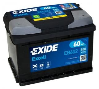 Exide excell  60AH, 540A, 12V, EB602