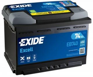 Exide excell  74Ah, 12V, EB740