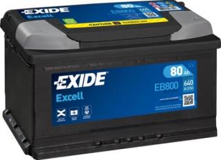 Exide excell  80Ah, 12V, EB800