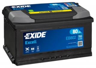 Exide excell  80Ah, 12V, EB802