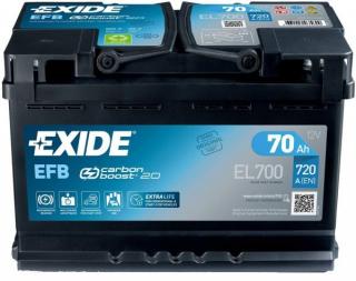 Exide start-stop EFB 70Ah, 12V, EL700