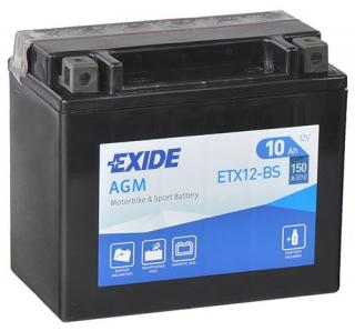 Motobaterie EXIDE 12V 10Ah 150A YTX12-BS