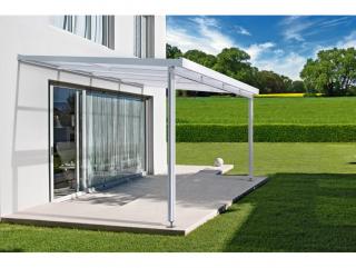 Gutta Terrassendach Premium - čirý akryl / bílá konstrukce pergola Varianta: 5,10 x 5,06 m