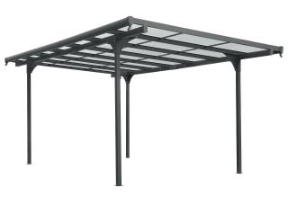 Hliníková pergola - přístřešek pro auto ALU 53 antracit + bronz polykarbonát Varianta: hliníková pergola LANITPLAST ALU 53 antracit + bronz PC LG4121