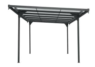 Hliníková pergola - přístřešek pro auto ALU 53 antracit + čirý polykarbonát Varianta: hliníková pergola LANITPLAST ALU 53 antracit + čirý PC LG4148