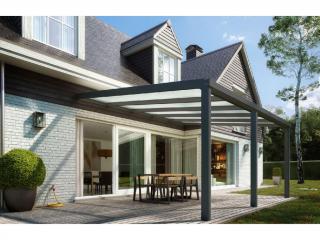 Hliníková pergola SKYLUX CLIMALUX 4 x 3,5 m antracit + bronz polykarbonát Varianta: hliníková pergola SKYLUX CLIMALUX 4,0 x 3,5 m antracit + bronz PC…