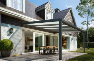 Hliníková pergola SKYLUX CLIMALUX Varianta: 4,0 x 3,0 m antracit + čirý PC