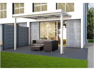 Hliníková pergola Terrassendach Premium - bronzový polykarbonát / bílá konstrukce Varianta: Terrassendach Premium - bronzový polykarbonát / bílá…