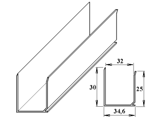 Marlon AL ukončovací U-profil 32 mm Varianta: AL ukončovací U-profil 32 mm 6m