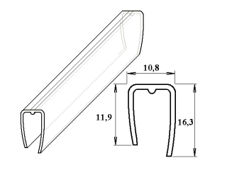 Marlon PC ukončovací U-profil 8 mm čirý Varianta: PC ukončovací U-profil 8 mm čirý 2.10m