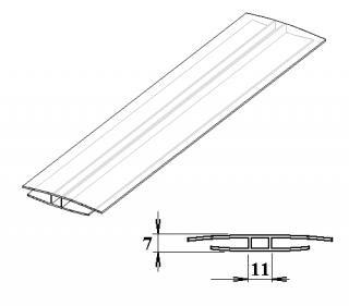 Marlon polykarbonátový spojovací H-profil 4 mm Varianta: Polykarbonátový H-profil 4 mm 6m