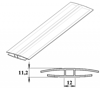 Marlon polykarbonátový spojovací H-profil 8 mm Varianta: Polykarbonátový H-profil 8 mm 6m