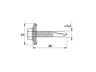 Marlon šroub do železa TEX 6,3 x 38 mm šestihranná hlava Varianta: šroub do železa TEX 6,3 x 38 mm šestihranná hlava