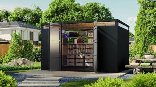 Zahradní domek KARIBU CALLISTO 3, Antracit Varianta: plechový domek KARIBU CALLISTO 3 (98014) antracit LG4072