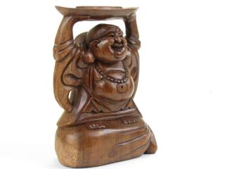 Budai dřevěný s miskou 20 cm (Originální kousek z Indonézie)