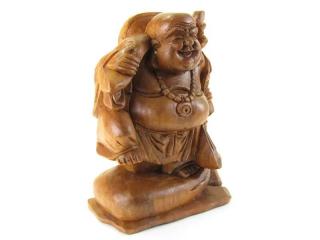 Buddha dřevěný 30 cm (Originální kousek z Indonézie)