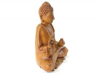 Buddha z Indonésie ze dřeva 20 cm (Meditující Buddha dřevěný)