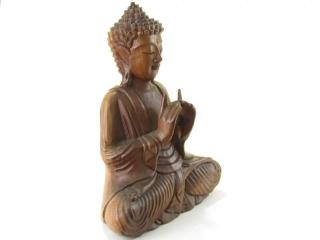 Buddha z Indonésie ze dřeva 31 cm (Meditující Buddha dřevěný)