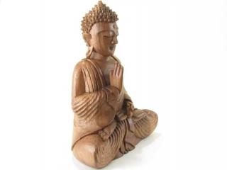 Buddha z Indonésie ze dřeva 34 cm (Meditující Buddha dřevěný)