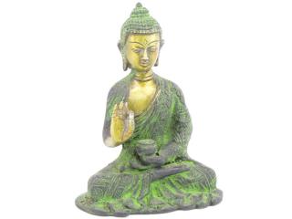 Buddha z kovu 19 cm (Nádherný Buddha z Indie)