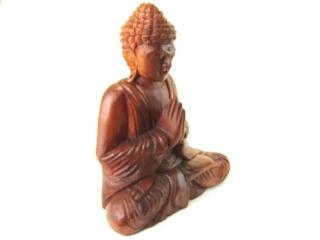 Buddha ze dřeva 20 cm (Meditující Buddha dřevěný z Indonésie)