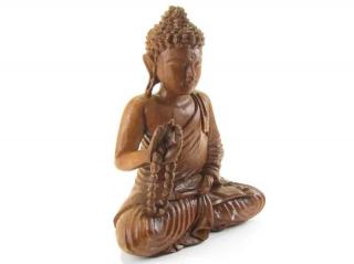 Buddha ze dřeva z Indonésie 31 cm (Meditující Buddha dřevěný)