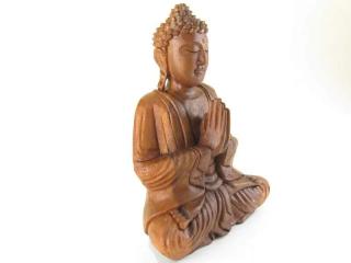 Buddha ze dřeva z Indonésie 32 cm (Meditující Buddha dřevěný)