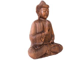 Buddha ze dřeva z Indonésie 40 cm (Nádherný meditující Buddha)