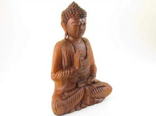 Buddha ze dřeva z Indonésie 41 cm (Meditující Buddha dřevěný)