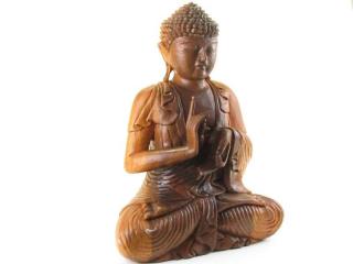 Buddha ze dřeva z Indonésie 52 cm (Meditující Buddha dřevěný)