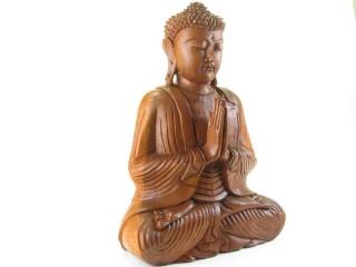 Buddha ze dřeva z Indonésie 53 cm (Meditující Buddha dřevěný)