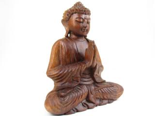 Dřevěný Buddha z Indonésie 40 cm (Nádherný meditující Buddha)