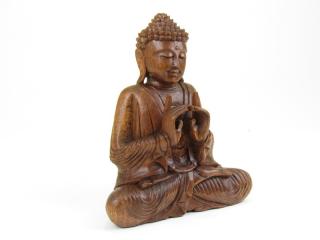 Socha Buddha ze dřeva 25 cm (Originální kousek z Indonézie)