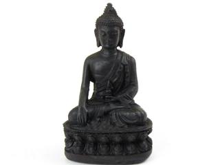 Socha Buddhy 12 cm z Indie (Buddha z epoxidové pryskyřice černý)