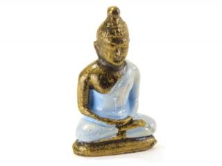 Socha Buddhy z pryskyřice 7 cm modrá (Buddha z Indonesie)