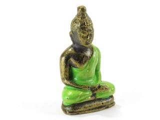 Socha Buddhy z pryskyřice 7 cm zelená (Buddha z Indonésie)