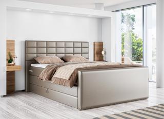 Boxspring postel Ava 2 s úložným prostorem, matrace, rošt a topper v ceně, 120 × 200 cm Úložný prostor: Bez úložného prostoru -400 Kč