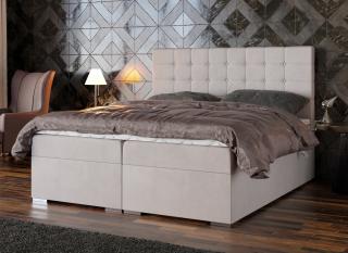 Boxspring postel Claudia s úložným prostorem, matrace, rošt a topper v ceně, 120 × 200 cm Úložný prostor: S úložným prostorem/pružinové otevírání