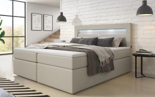 Boxspring postel REPOS bez úložného prostoru, LED a USB Velikost postele: 120 × 200 cm, Výběr matrace: Oboustranná pružinová matrace - středně…