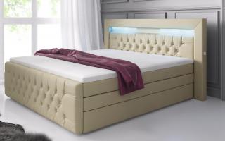 Boxspring postel SONNO s úložným prostorem, LED a USB Velikost postele: 120 × 200 cm, Výběr matrace: Oboustranná pružinová matrace - středně…